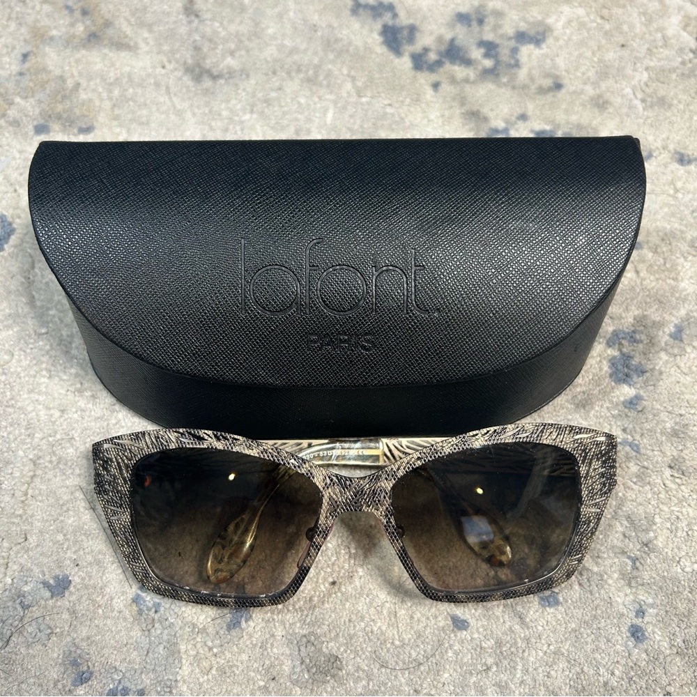 Jean Lafont Lome Bronze Animal Print Sunglasses with Case Made in France